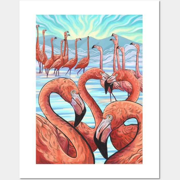 Flamingos Wall Art by Cari.boou